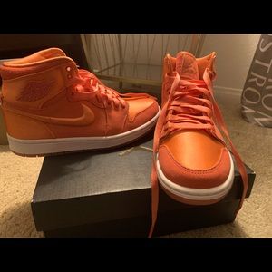 PINK/ coral satin JORDANS LIMITED EDITION ONES